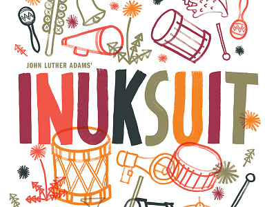 Inuksuit design dribbble flowers graphic design illustration ink instruments lettering