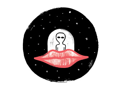 Spot Illustration / Bitch Magazine aliens editorial illustration ink lips