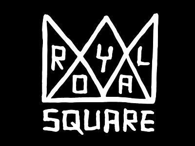 Royal Square illustration ink lettering logo design minimal