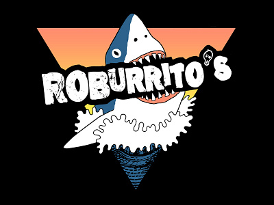 Roburrito's Shirt Design 80s illustration logo logo design shark shirt design triangle weird