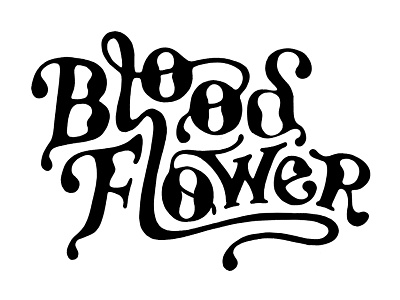 Blood Flower Logo WIP hand drawn lettering type typography