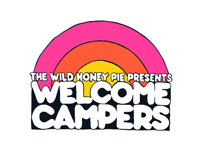 Welcome Campers 2017 T-Shirt 70s hand drawn lettering old school retro tshirt design typography
