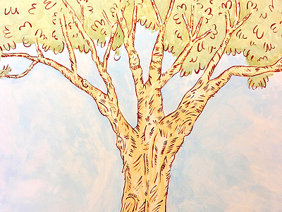 Tree Mural Crop illustration mural tree whimsical