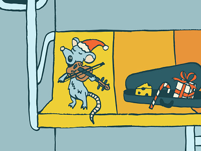 NYC Christmas Rat christmas holidays illustration mouse music new york city rat subway violin