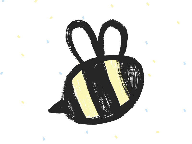 Bee Logo - The Wild Honey Pie texture hand painted vector bee logo