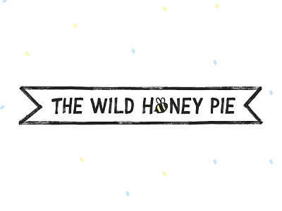 Banner Logo - The Wild Honey Pie banner bee hand drawn lettering logo typography vector