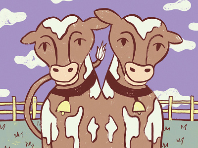 Crazy Cow #4 clouds country cow drawing fun hand drawn illustration wine