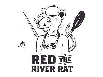 Red The River Rat WIP animal drawing illustration logo outdoors rat river