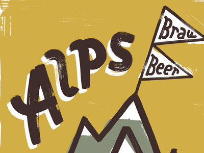 Alps alps beer hand painted lettering illustration typography