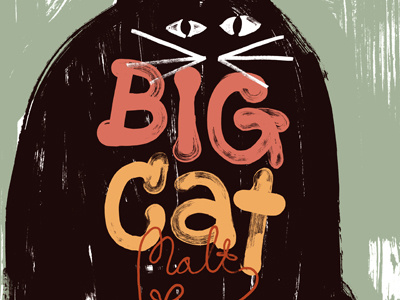 Big Cat beer cat hand painted lettering illustration typography