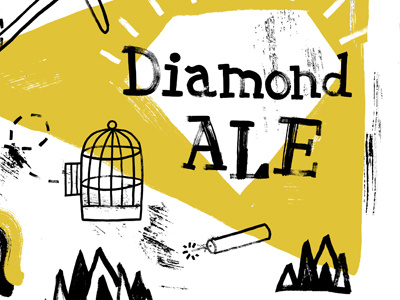 Dawson beer diamond hand painted lettering illustration typography