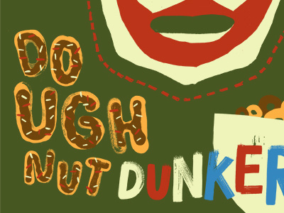 Doink The Clown Doughnut Dunkers cereal illustration lettering wrestling wwf