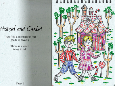 Hansel & Gretel doodles drawing illustration