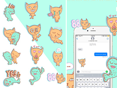 IOS Stickers - Mau and Yu