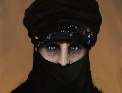 Beduin art beduin illustration painting portrait