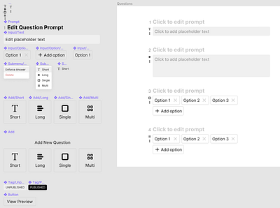 Component architecture for SimpleForm components figma simpleform