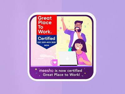 Meesho - Great Place To Work | Sticker