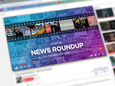 YouTube thumbnail - YourStory Startup News Roundup blue colourful graphic design photoshop startup news roundup thumbnail youtube