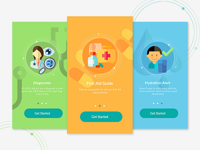 Health app onboarding app flat health intro login onboarding signup ui