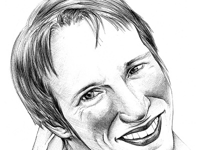 Portrait Joy black pen book cover drawing handicap illustration pens portrait