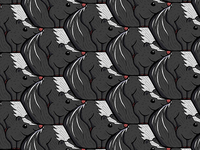 Skunks animals cute illustration pattern skunk surface design tessellation