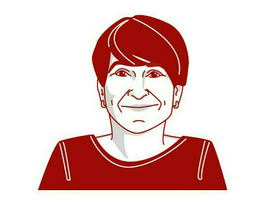 Digital portrait Lilianne Ploumen digital elections illustratie illustration illustrator politics portrait pvda