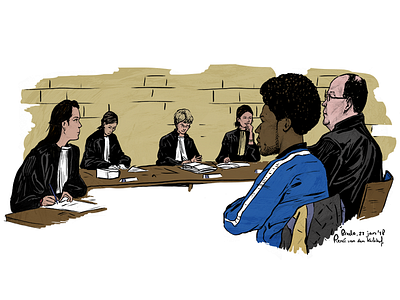 Courtroom VIII breda court courtroom drawing faces illustration law realism rechtbank rechtbanktekenen sketch