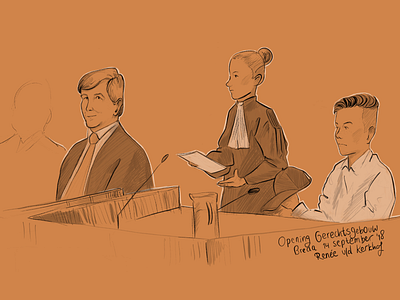 King of the Netherlands in Court court courthouse courtroom courtroom sketch king koning nederland rechtbank rechtbanktekenaar rechtbanktekenen willem alexander