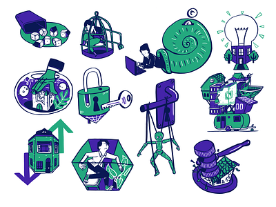 Editorial illustrations housing market