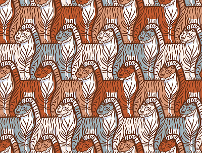 Tiger pattern animal animals escher illustration pattern tessellation tiger tigers