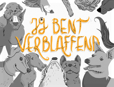 Postcard Verblaffend dogs illustration postcard postcard design postkaart procreate