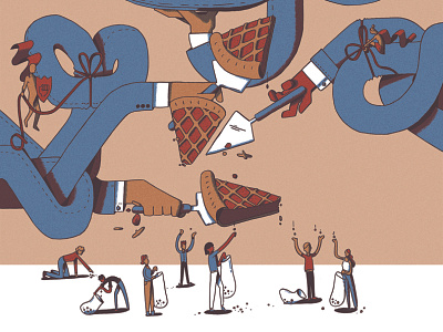 Editorial illustration: piece of the pie editorial editorial illustration illustration magazine union