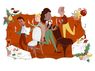 Editorial illustration: christmas dinner