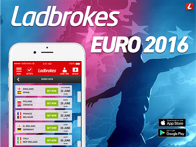 Ladbrokes Euros 2016 Mobile betting euro 2016 ladbrokes graphic design mobile ui ux