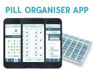 Pill Organiser App design health health app health care sketch sketchapp ui ux