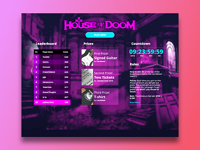 House Of Doom - Dashboard