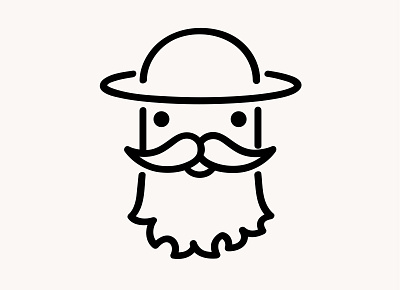 New personal profile icon design 2019 beard hat icon outline profile simple