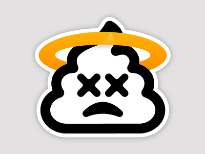 Holy sh*t dribbble playoff emoji holographic holy icon poop sketch sticker stickermule vector