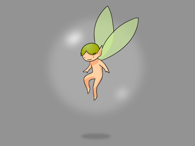 Fairy bubble fairy green skin tale vector