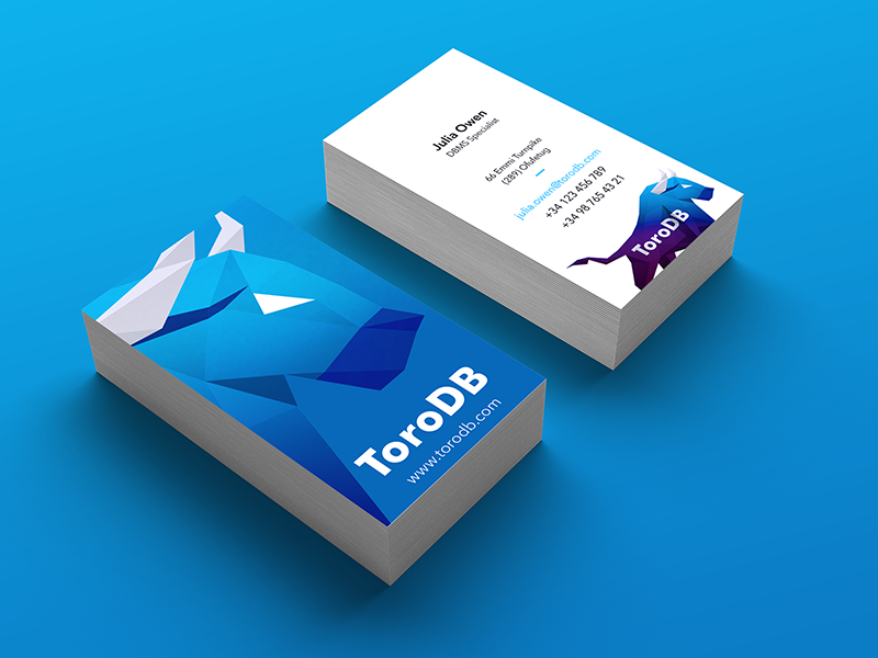 ToroDB Business Cards rebranding cards bull