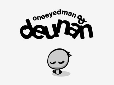 Oneeyedman & Deunan (logo) cat heart logo