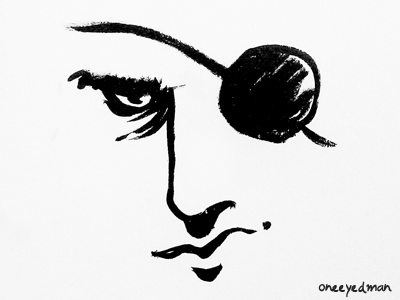 <oneeyedman /> avatar brush ink paper