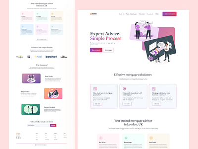 Expert Mortgage- Landing page design best design best landing page best shot clean clean landing page dribbbble dribbble design expart mortgage landing page design most popular design new design popular design real estate real estate design trendy design ui design uiux design ux design web app design website design