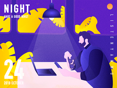 Night shot redesign illustration night