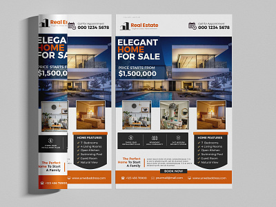 Real Estate Flyer pamphlet photoshop property real estate real estate realtor rent sell template
