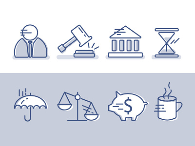 business icons business court design flat gide1artstydio icon illustration illustrator law pig umbrella vector