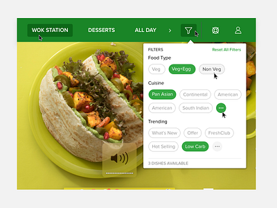 Filter Ideation filters food menu user interface user interface ui web