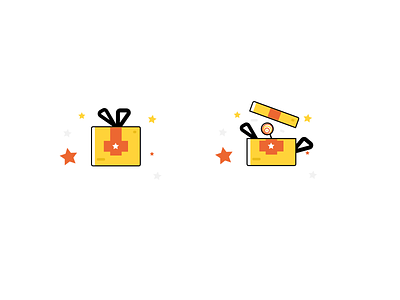 Gifts color gift graphic icons illustration minimal surf art surprise ui user interface visual design