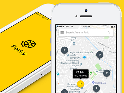Parky design graphic mobile parking parking app ui user experience user interface ux