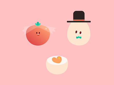 Tomato & Egg's wedding egg illustration tomato
